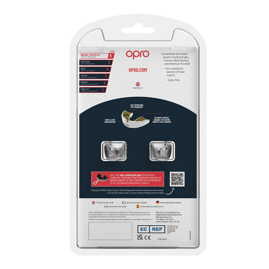 Opro Instant Custom Dentist Fit Mouthguard Clear