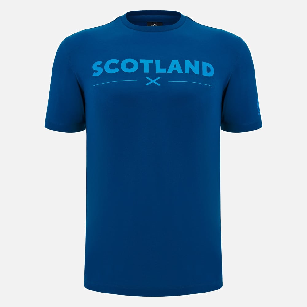 Macron Schotland Rugby 2024/25 Navy Leisure T-shirt Heren