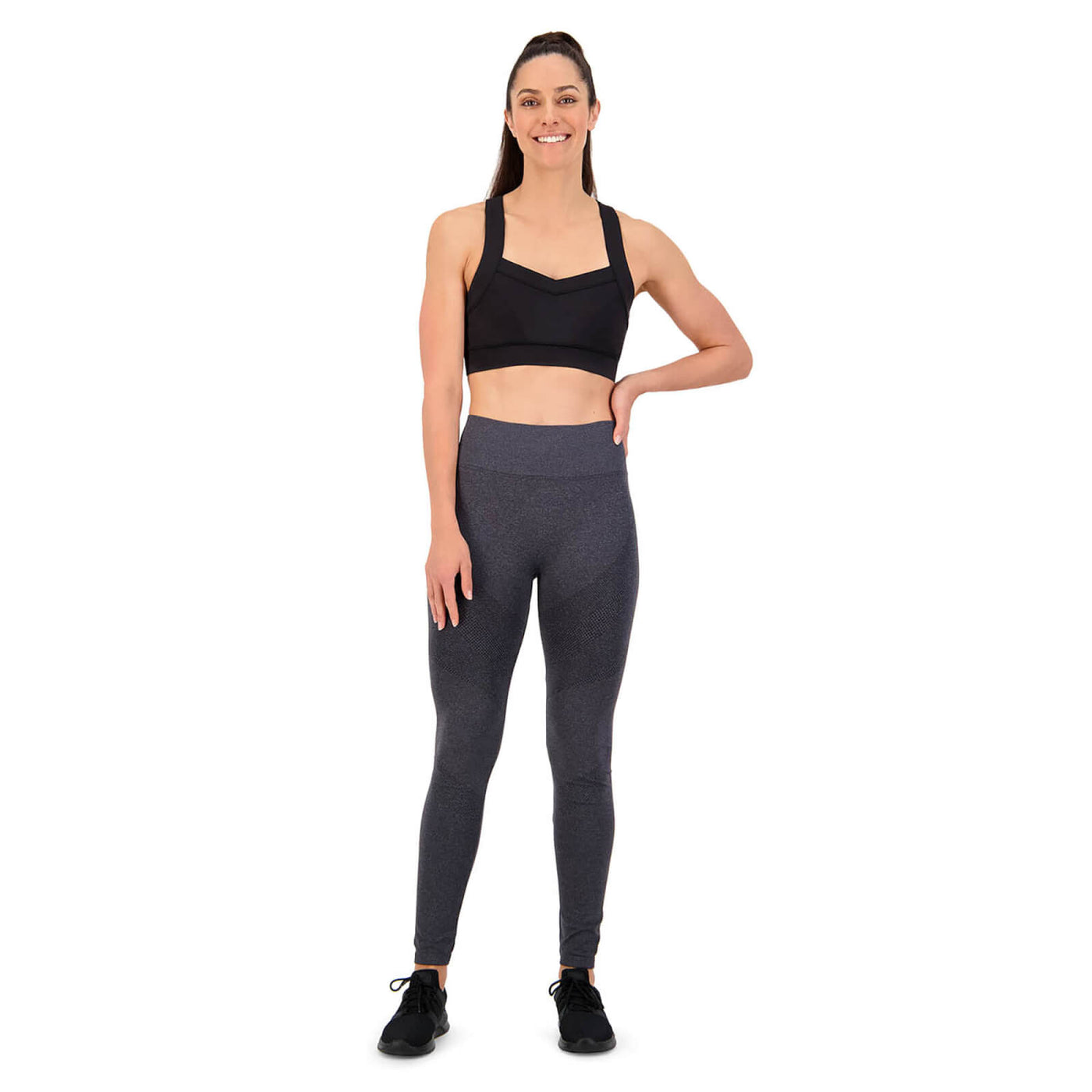 Dames Seamless Leggings Blackened/Marl Canterbury