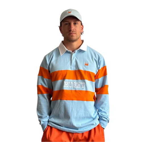 Rugby Culture Polo Sky Blue Orange