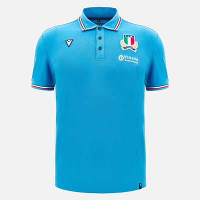 Macron Italië Rugby Travel Polo Shirt Heren