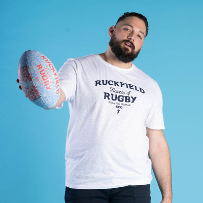 T-Shirt Ruckfield Fleurs ou Rugby Blanc