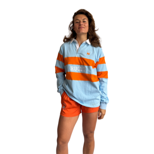 Rugby Culture Polo Sky Blue Orange