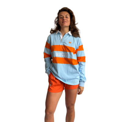 Rugby Culture Polo Sky Blue Orange