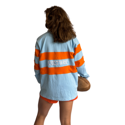 Rugby Culture Polo Sky Blue Orange