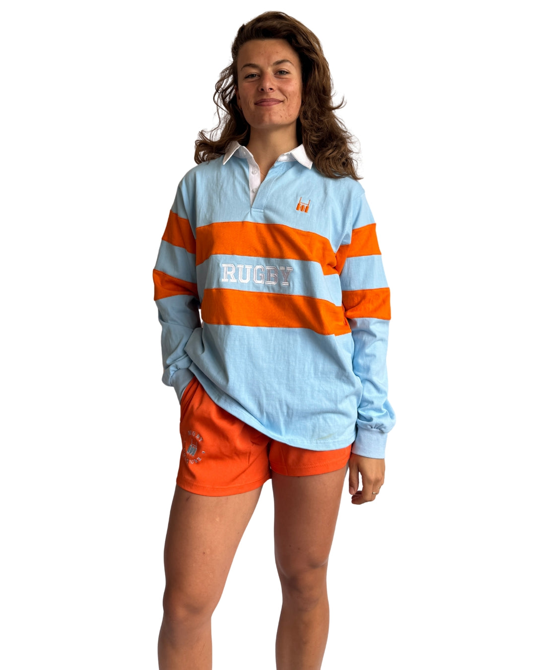 Rugby Culture Polo Sky Blue Orange
