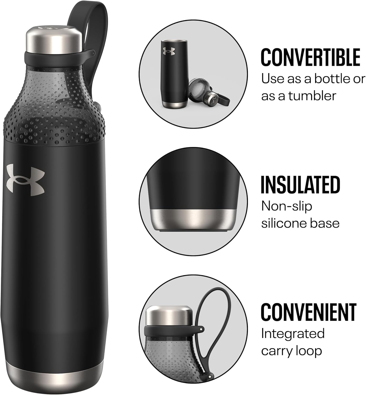 Under Armour Infinity Drinkfles 22 oz Satijn Zwart