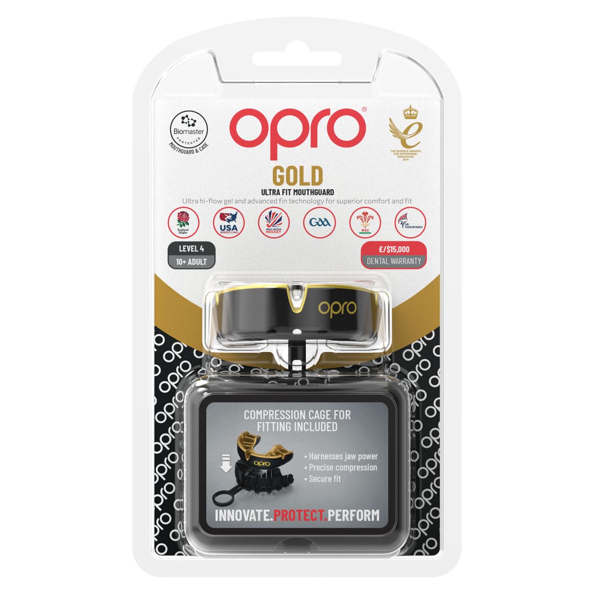 Opro Gold Ultra Fit Mouthguard Zwart/Goud