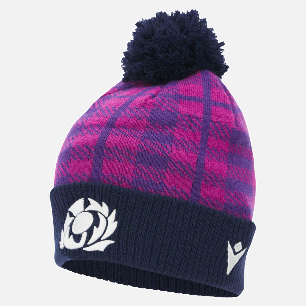Macron Schotland Navy en Paars Pom Pom Beanie 2025/26