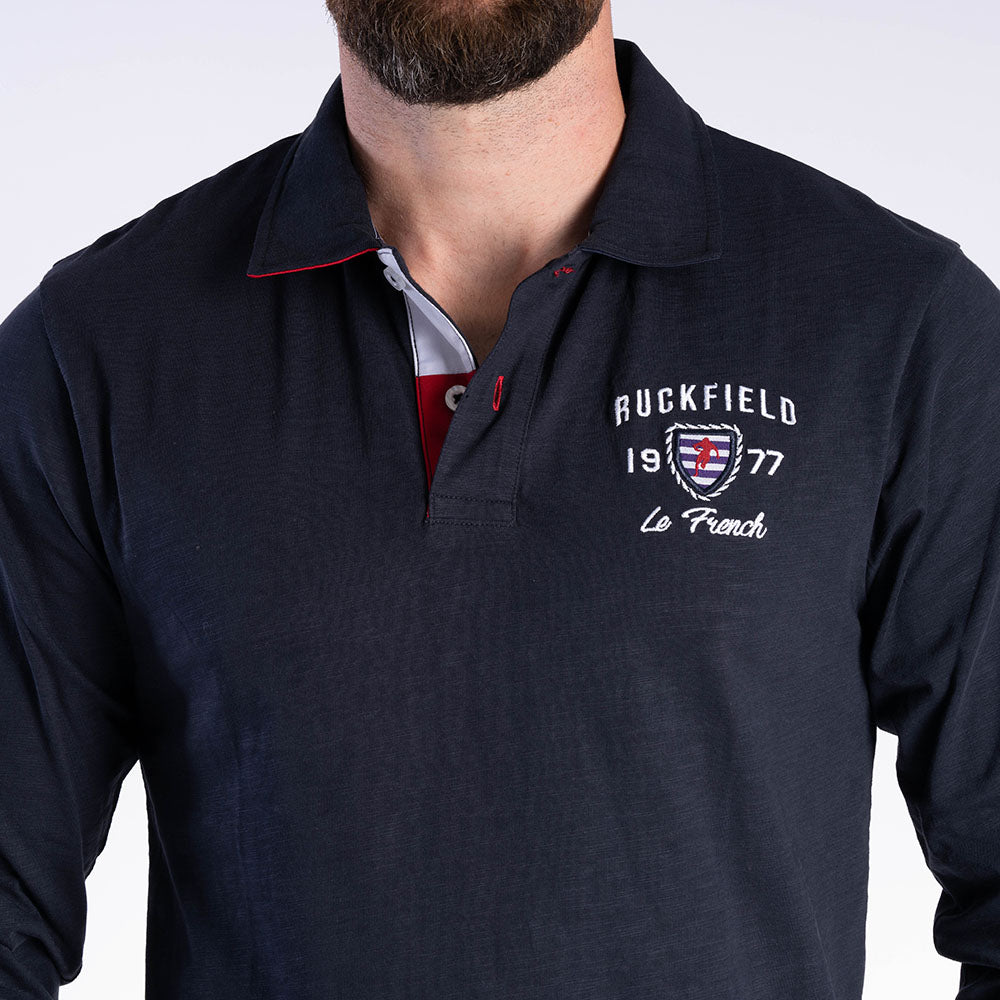 Ruckfield French Rugby Club Navy Polo met Lange Mouwen