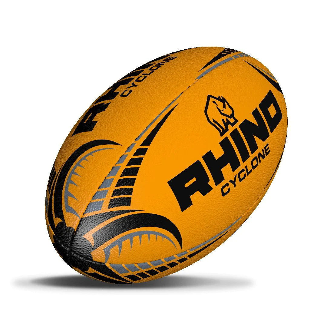 Cyclone Rugby Ball Fluor Orange Size 3