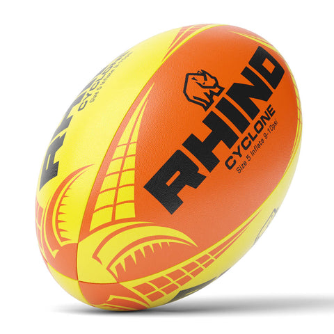 Cyclone Rugby Ball Yellow/Orange Size 5