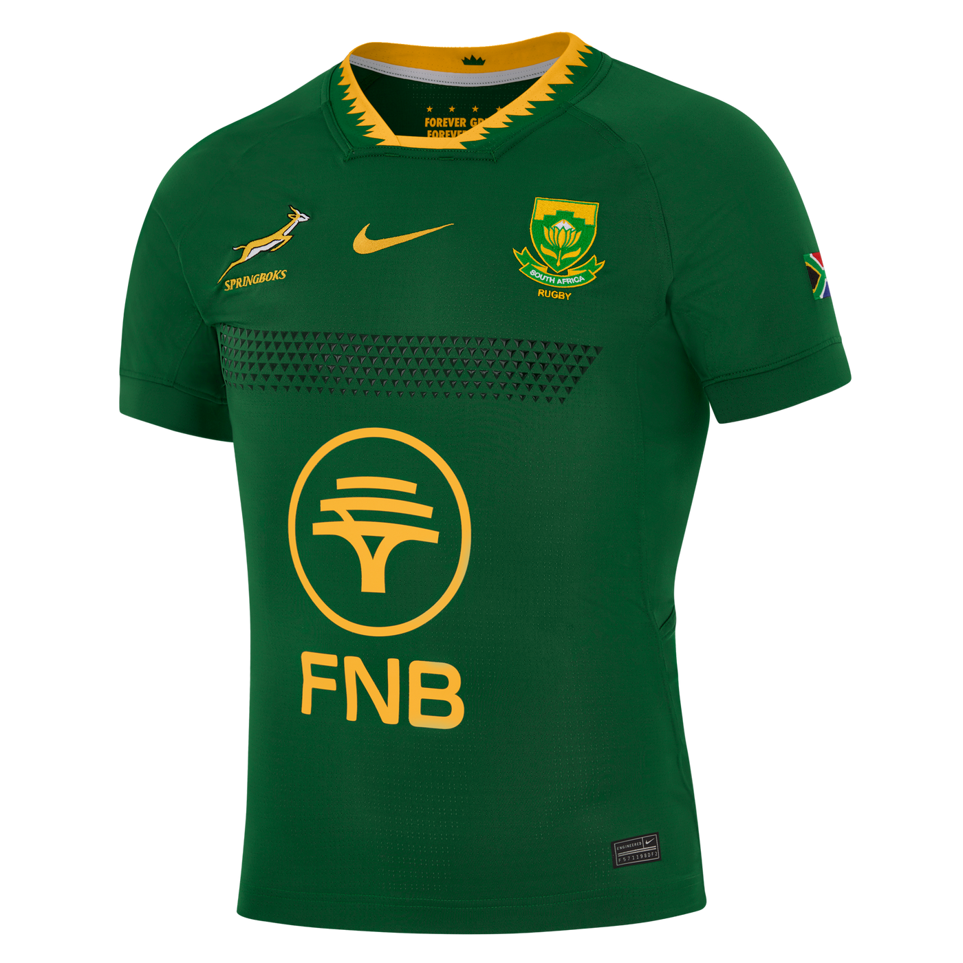 Nike Springboks Heren Match Replica Rugby Shirt Home Gorge Green