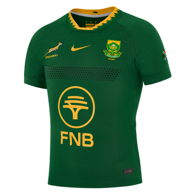 Nike Springboks Heren Match Replica Rugby Shirt Home Gorge Green