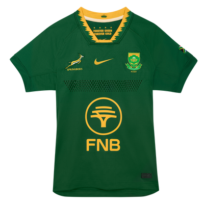 Nike Springboks Heren Match Replica Rugby Shirt Home Gorge Green