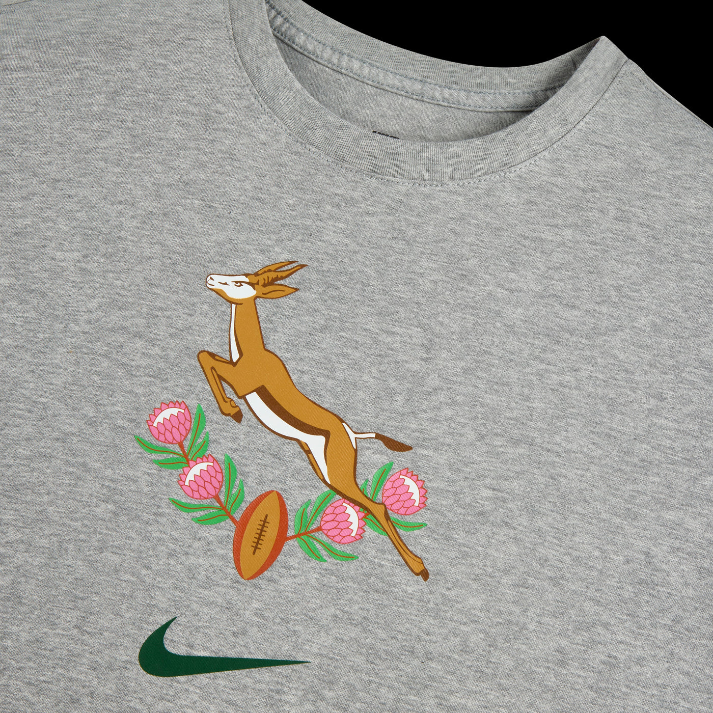 Nike Springboks Heren Heritage Graphic T-Shirt Donkergrijs