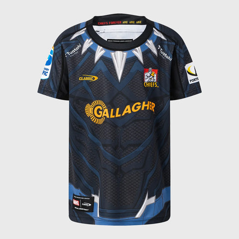 Classic Chiefs Black Panther Replica Rugby Shirt Kids