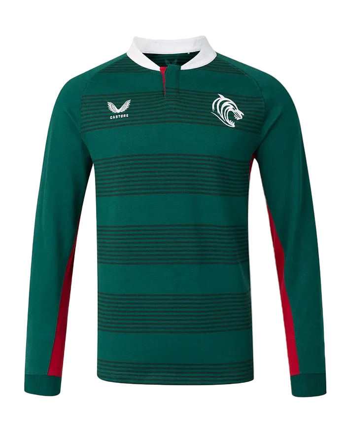 Castore Leicester Tigers Classic Thuisshirt met Lange Mouwen Heren