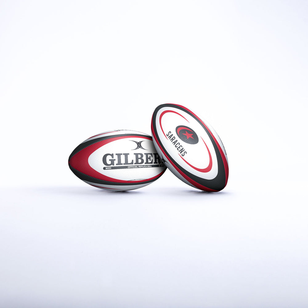 Gilbert Saracens Replica Midi Rugbybal