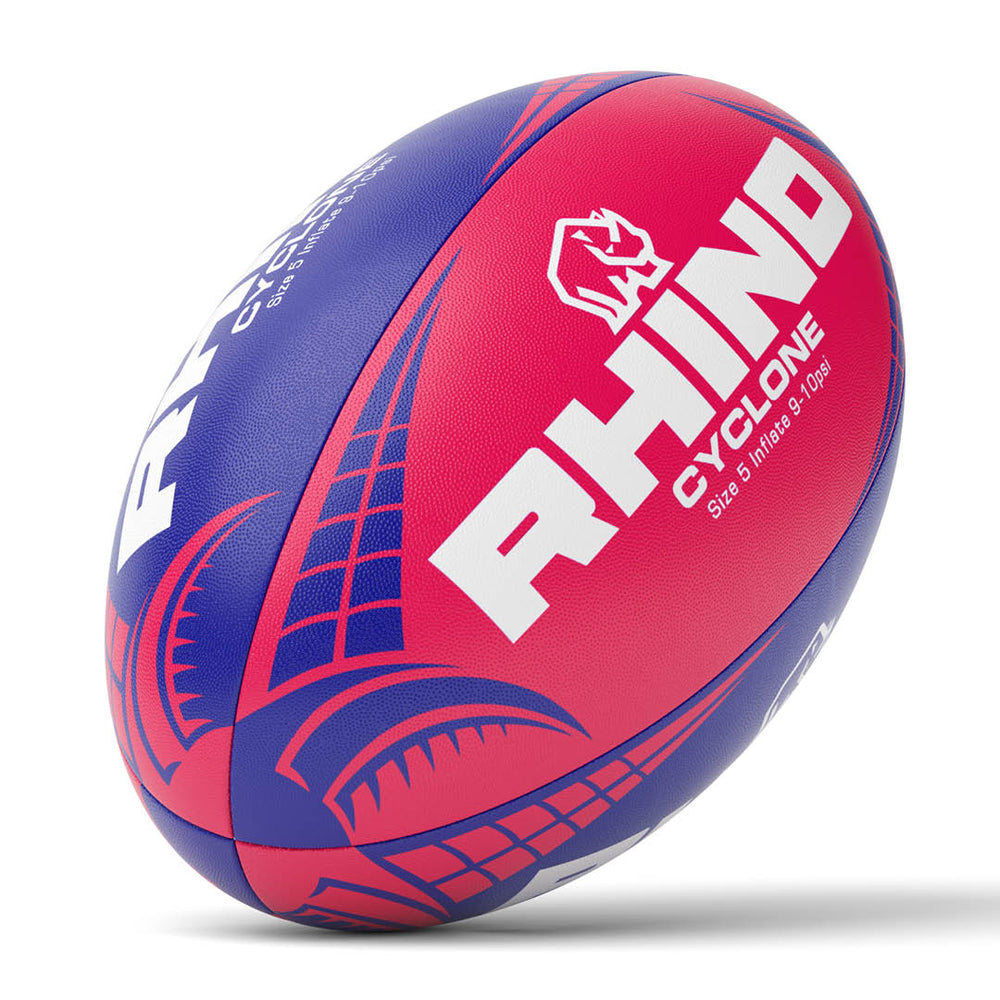Rhino Cyclone Rugbybal Blauw/roze Maat 3