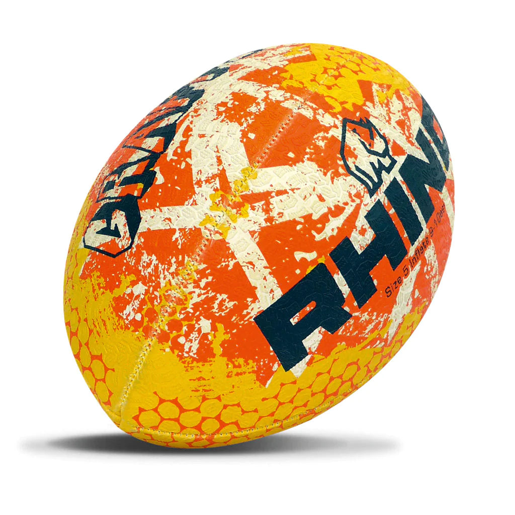 Rhino Graffiti Rugby Bal Maat 5 Oranje