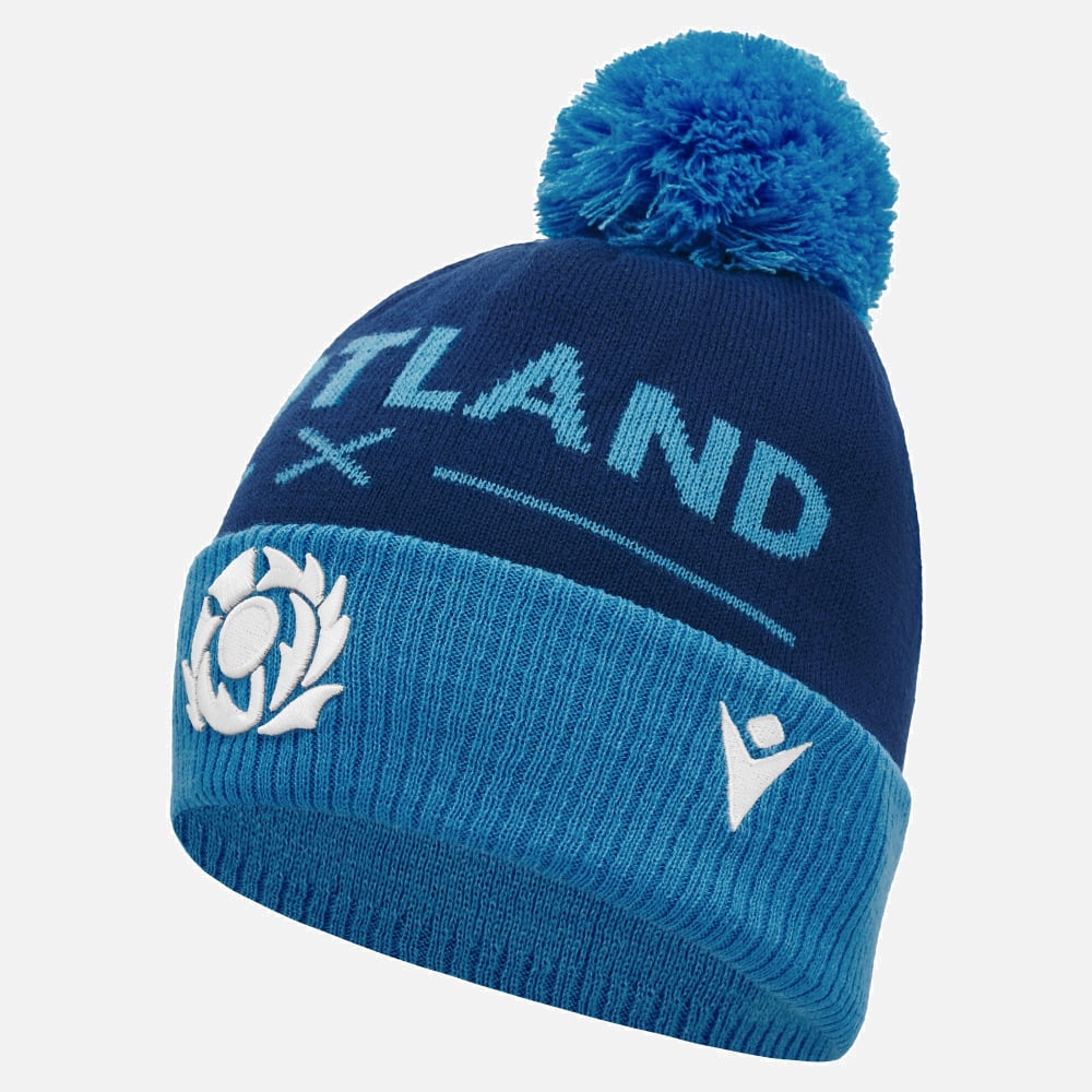 Schotland Rugby 2024/25 Blue Scotland Pom Pom Beanie