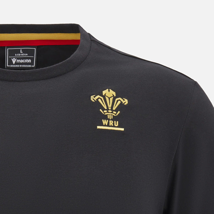 Wales Rugby Travel T-shirt Zwart Heren