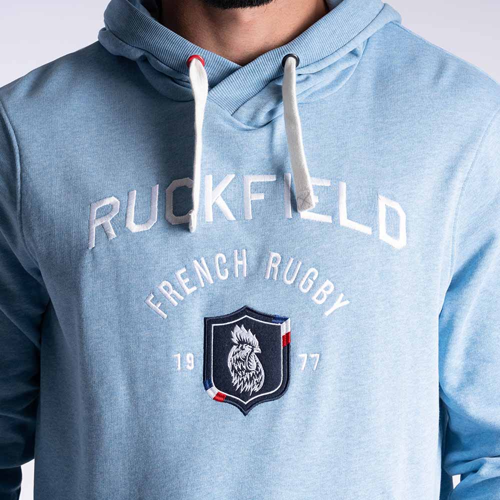 Sweat à capuche bleu clair Ruckfield French Rugby Club
