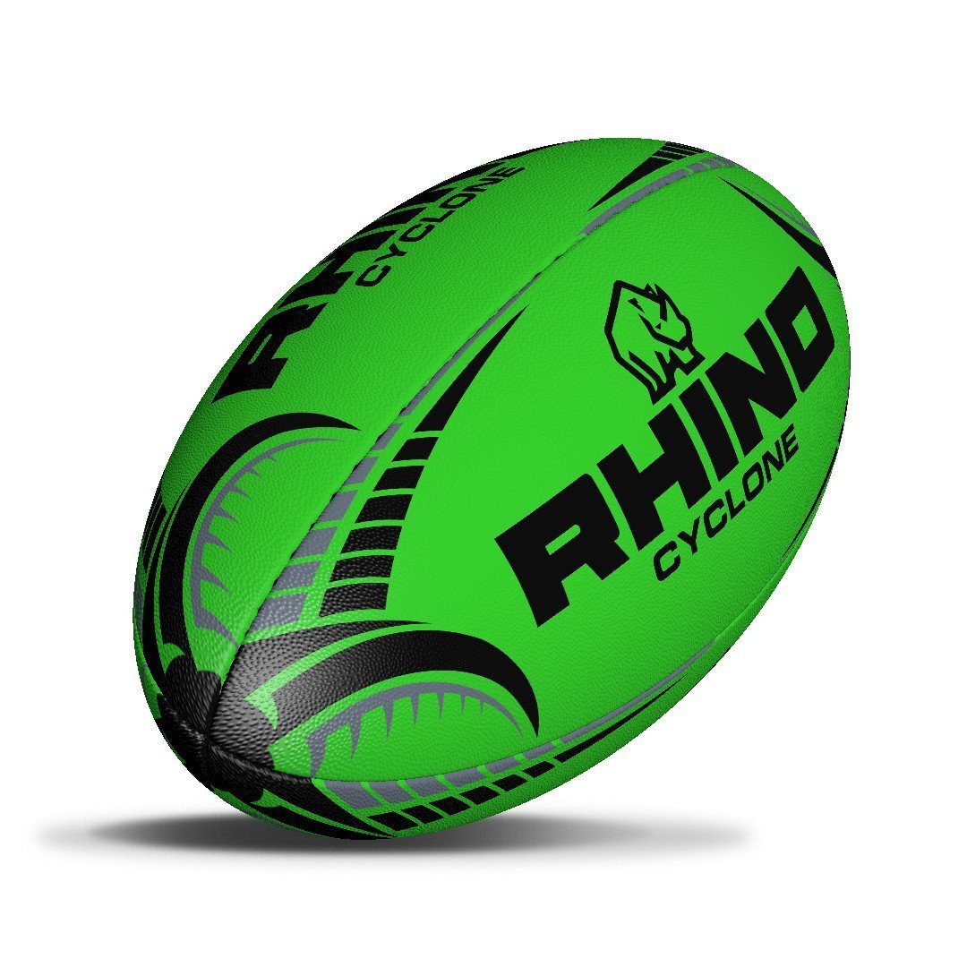 Ballon de Rugby Cyclone Vert Fluo Taille 3