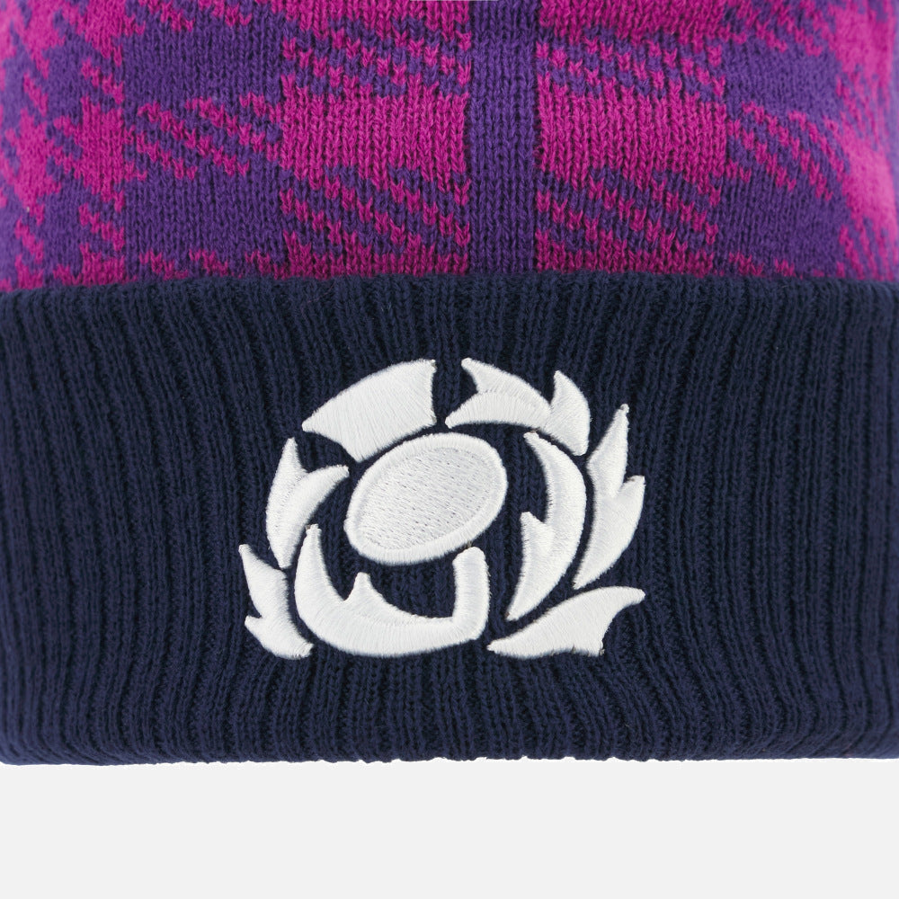 Macron Schotland Navy en Paars Pom Pom Beanie 2025/26