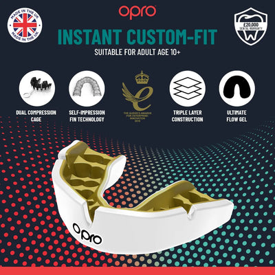 Opro Instant Custom Dentist Fit Mouthguard Wit/goud