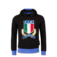 Macron Italië Fanwear Katoenen Hoodie Zwart Kids