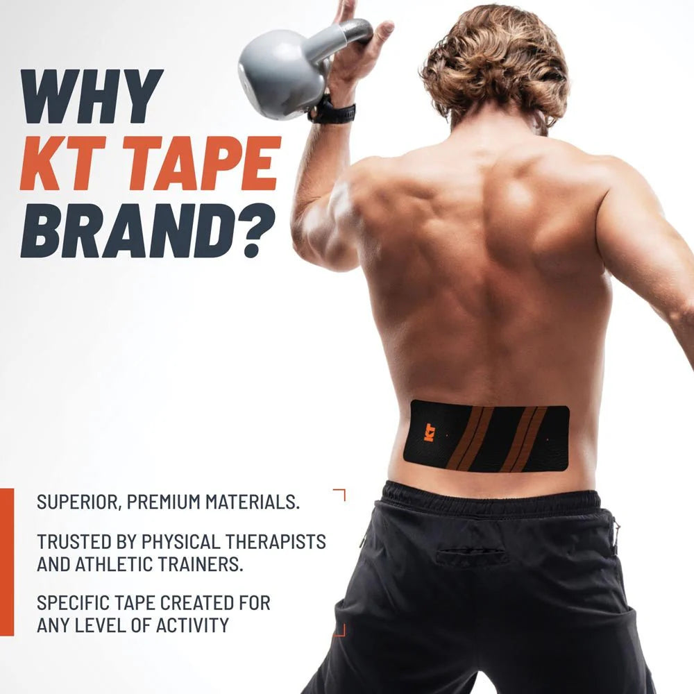 KT Tape Pro Wide Voorgesneden (10 x 25 cm) – 10 stuks – 2,5 meter