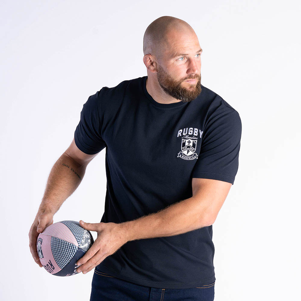 T-shirt bleu marine membres du Rugby Club House de Ruckfield