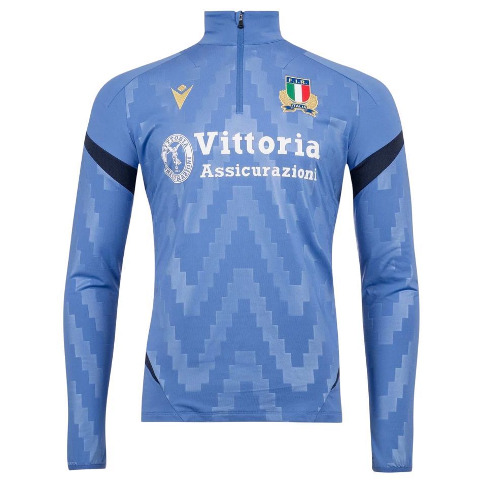 Macron Italië Rugby 1/4 Zip Training Top Heren