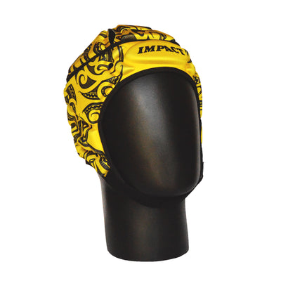 Casquette de mêlée jaune Impact Rugby Tribal