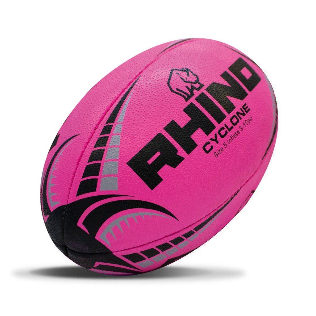 Cyclone Rugby Ball Fluor Pink Size 3