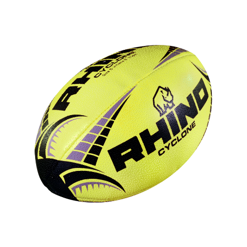 Ballon Rugby Cyclone Jaune Fluo Taille 4
