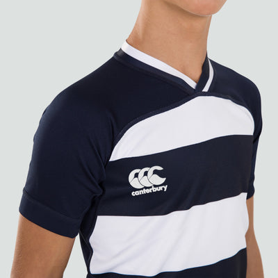 Evader Hooped Rugby Shirt Marine Junior